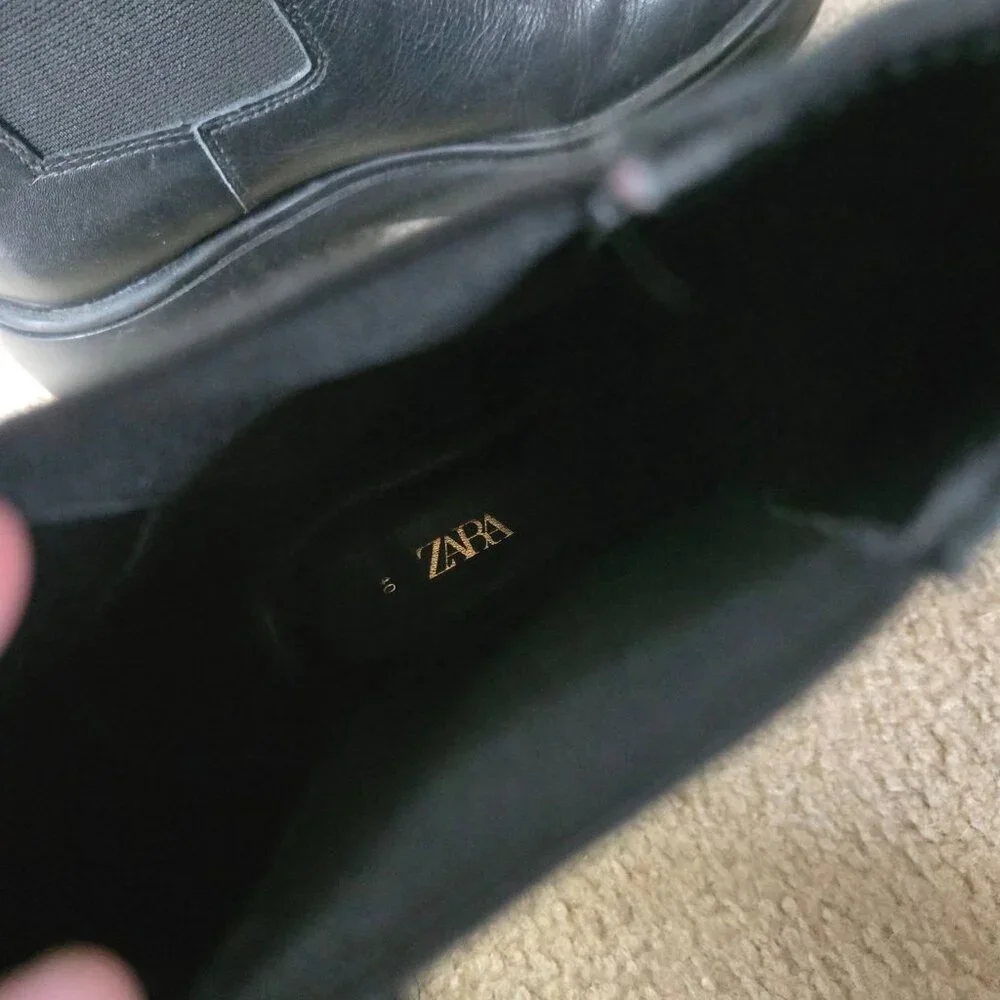 Zara Black Platform Chelsea Boots